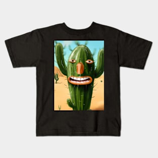 Laughing cactus in the desert Kids T-Shirt